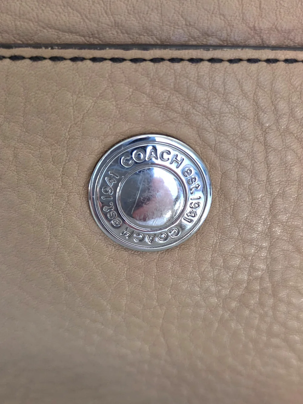 Coach Pebbled Leather Shoulder Bag in Tan - Picture 3 of 12